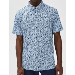 NWT $80 Nike Golf Mens Polo Shirt XXL Blue Floral Print Dri-Fit Short Sleeve